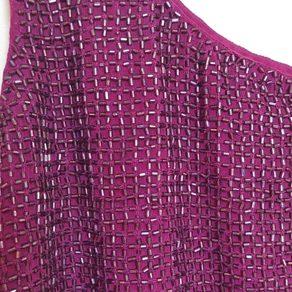 NWOT Renzo + kai botton up beaded silk tank - Picture 6 of 10